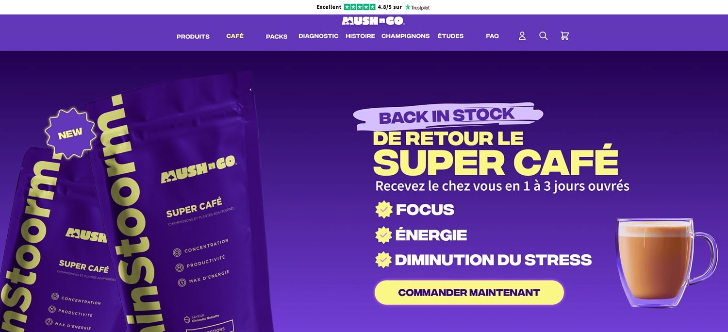 Mush n Go Avis 2026 : On a testé le Brainstoorm, le café aux champignons à 6 250 mg d'actifs